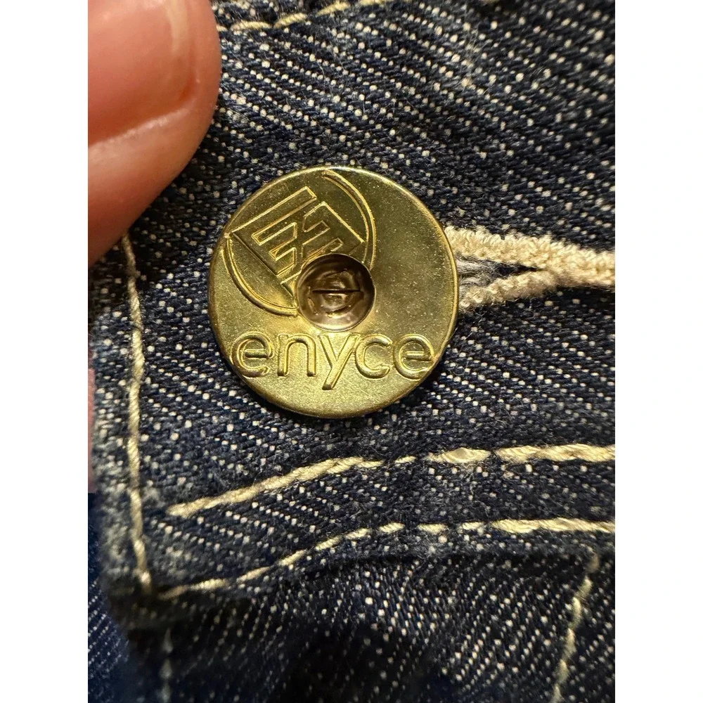 Enyce Jeans Mens 38 Blue Dark Wash Gold Embroidered Logo Baggy Y2K EYRU5597